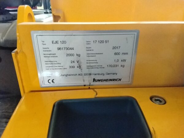 Jungheinrich EJE120 elektromos használt raklapszállító