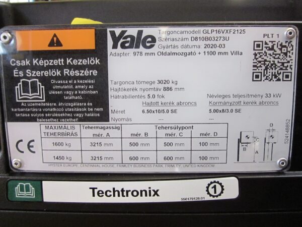 YALE GLP16VX VALUE gázüzemű használt targonca