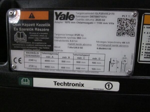 YALE GLP25VX gázüzemű használt targonca
