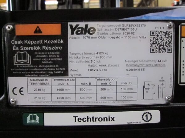YALE GLP25VX VALUE gázüzemű használt targonca