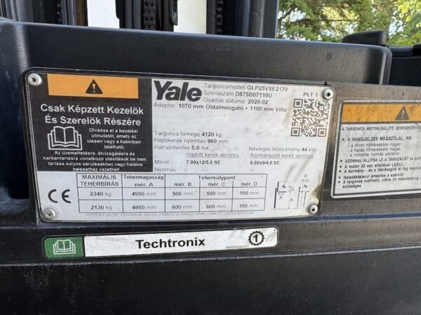 YALE GLP25VX gázüzemű használt targonca