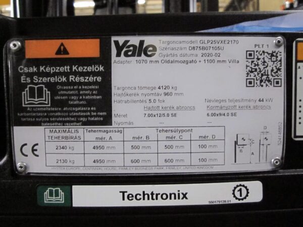 YALE GLP25VX gázüzemű használt targonca